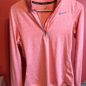 Nike running half zip pink